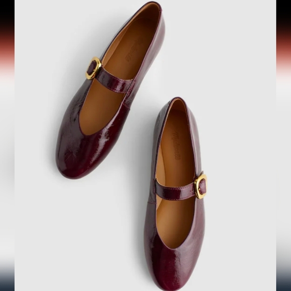 Madewell The Remy Mary Jane Flats Deep Plum Women's Size 11 Red Shoes - Picture 1 of 9